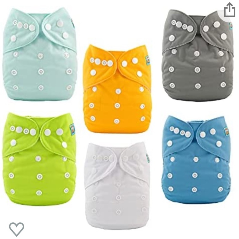 ALVABABY Cloth Diaper One Size Set of 6